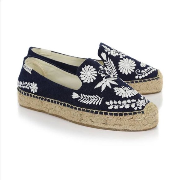 Soludos Shoes - SOLUDOS Midnight Blue Ibiza Embroidered Espadrilles